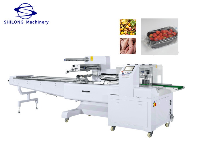 OPP स्ट्रॉबेरी फ्रूट हॉरिजॉन्टल फॉर्म सील मशीन भरें HMI 80μM